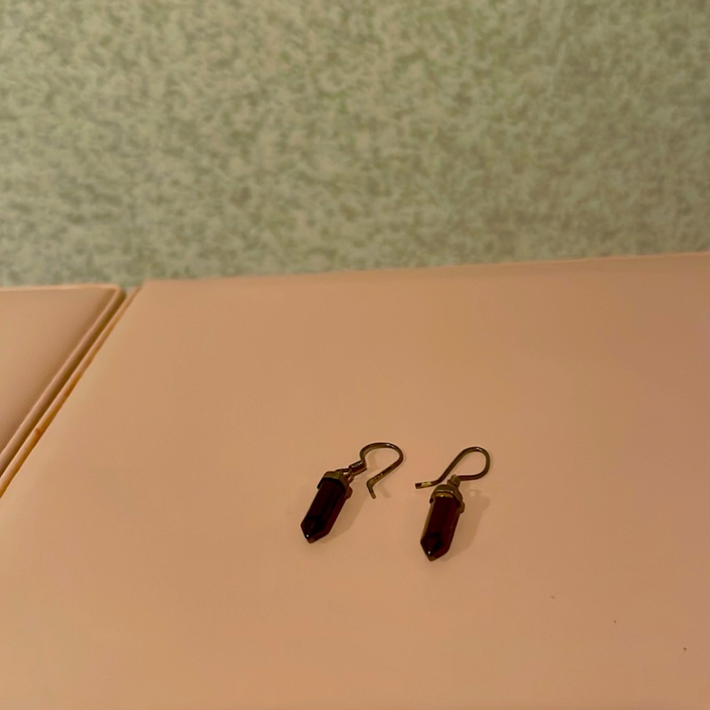 Black tourmaline small earrings